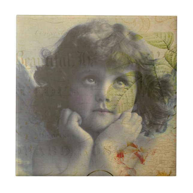 French Postcard Ceramic Tile (Front)