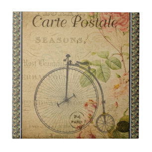 French Postcard Ceramic Tile