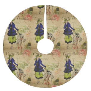 French Postcard Christmas Tree Skirt