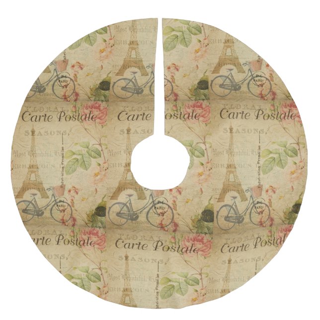 French Postcard Christmas Tree Skirt (Front)