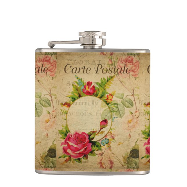 French Postcard Flask (Front)