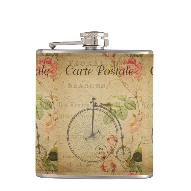 French Postcard Flask (Front)