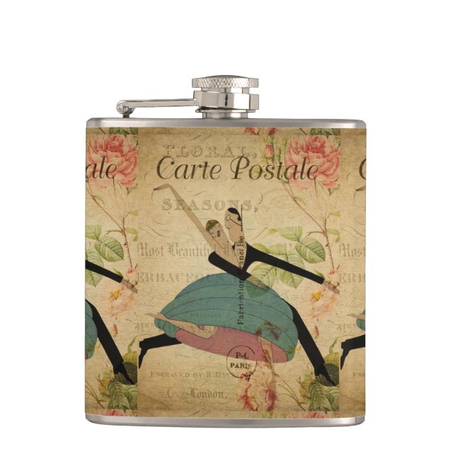 French Postcard Flask (Front)