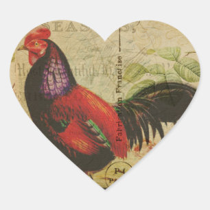 French Postcard Heart Sticker