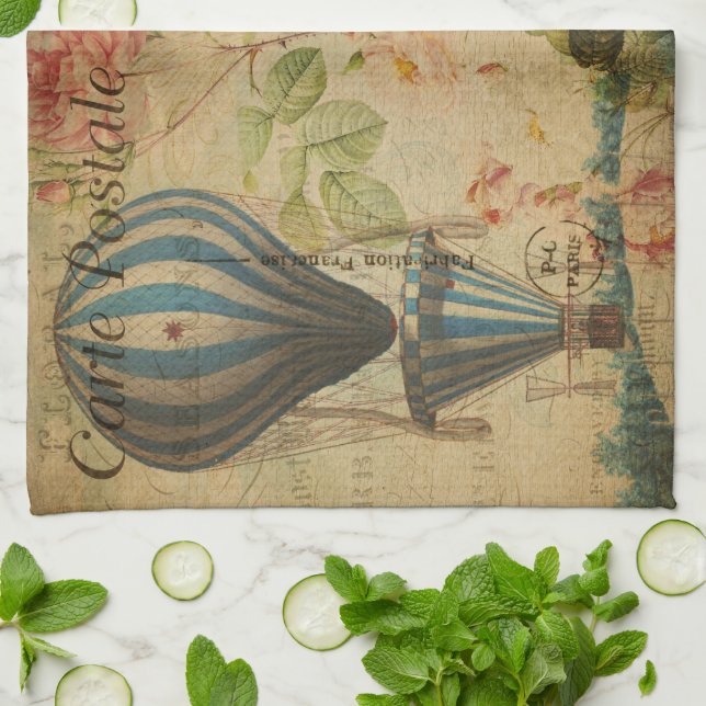 French Postcard Kitchen Towel (Folded)
