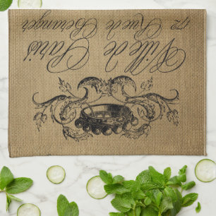 French Postcard Kitchen Towel
