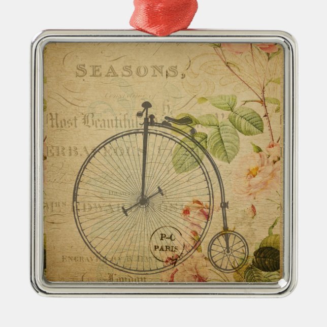 French Postcard Metal Ornament (Front)