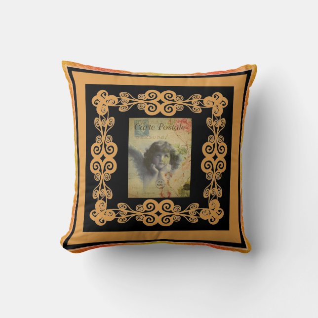 French Postcard Pillow (Front)