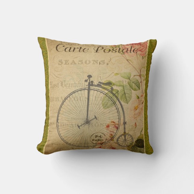 French Postcard Pillow (Front)