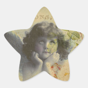 French Postcard Star Sticker