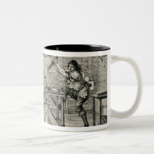 French printing press, 1642 (engraving) Two-Tone coffee mug