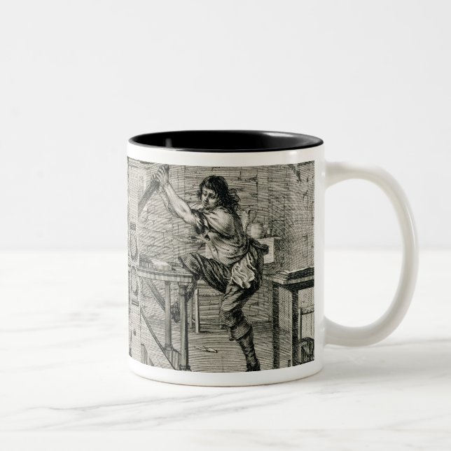 French printing press, 1642 (engraving) Two-Tone coffee mug (Right)