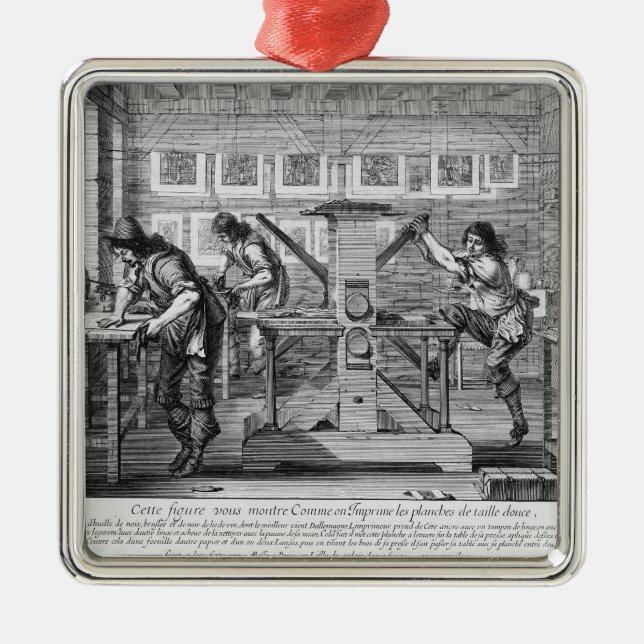 French printing press, 1642 metal tree decoration (Front)
