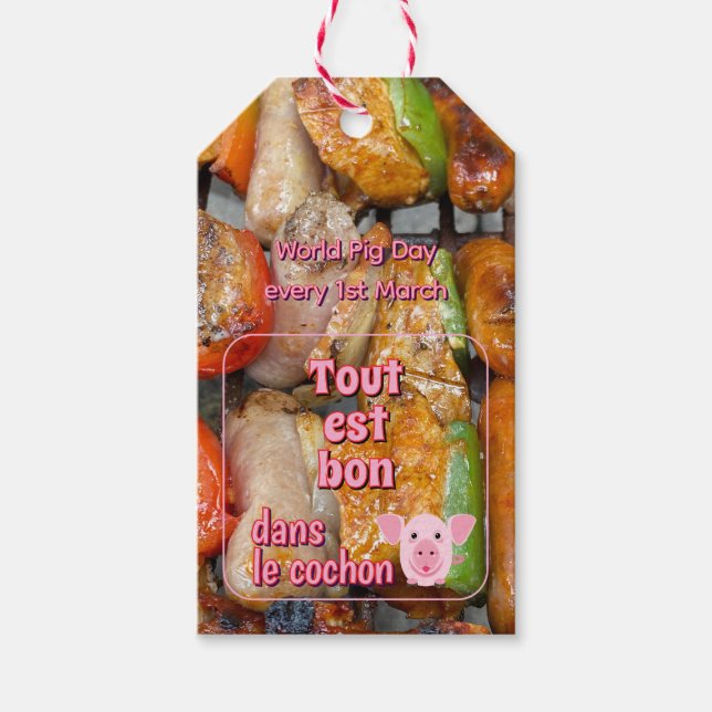 French proverb about pigs gift tags (Front)