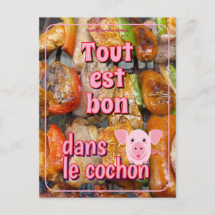 French proverb about pigs postcard