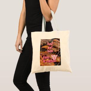 French proverb about pigs tote bag