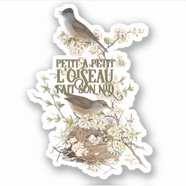 French Proverb Bird Nest Motivational Journal  (Front)