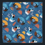 French Pup Bandana<br><div class="desc">An Adorable Blue Dog Bandanna Designed With Cartoon Dogs</div>