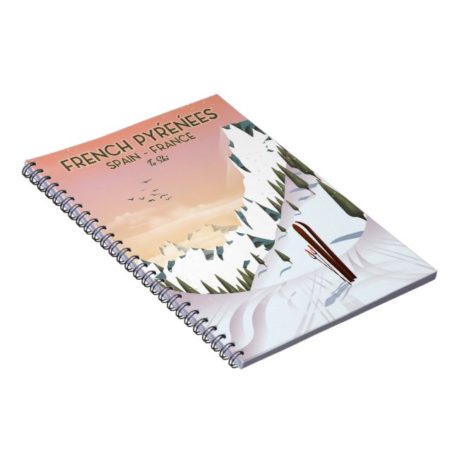 French Pyrénées Ski poster Notebook (Right Side)