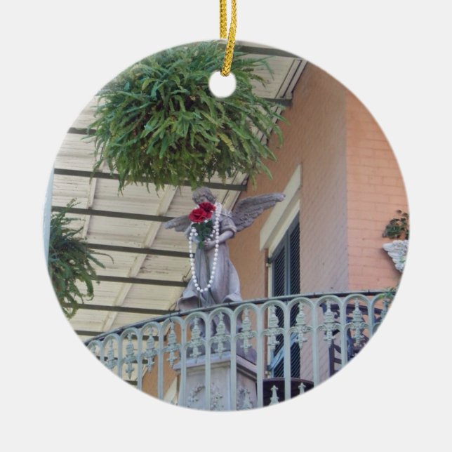 French Quarter Angel Ceramic Tree Decoration (Front)