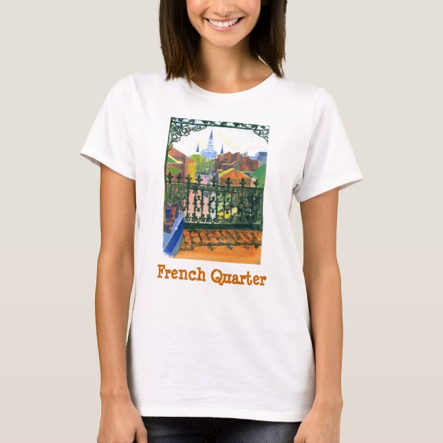 French Quarter Balcony, French Quarter T-Shirt (Front)