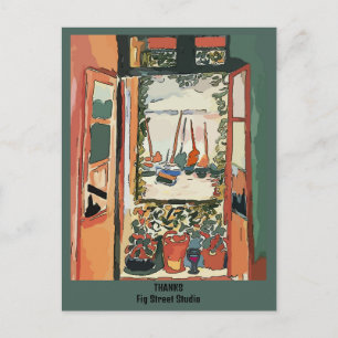 French Quarter Balcony & Wine, Fig Street Studio Postcard