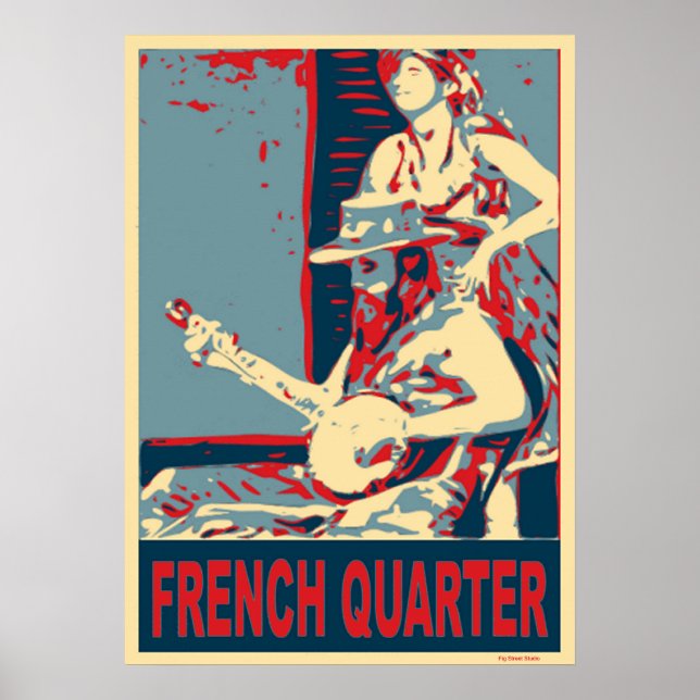 French Quarter Banjo Player Poster (Front)