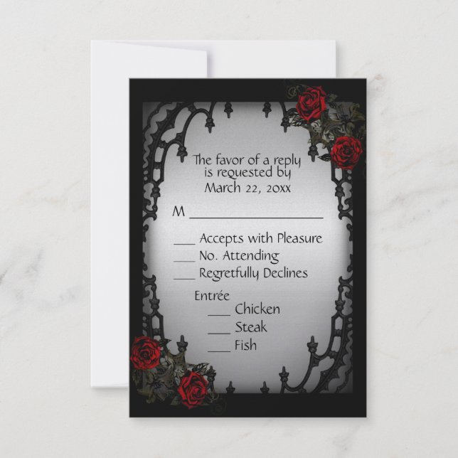 French Quarter Gothic RSVP with Menu Choice (Front)