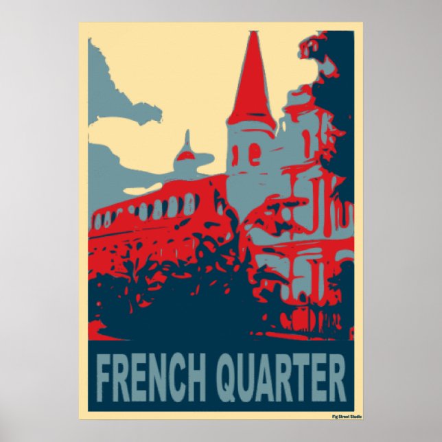 French Quarter in Blue Poster (Front)