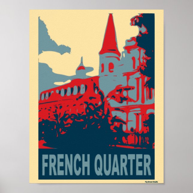 French Quarter in Blue Poster (Front)