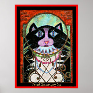 French Quarter Jazz Cat Poster
