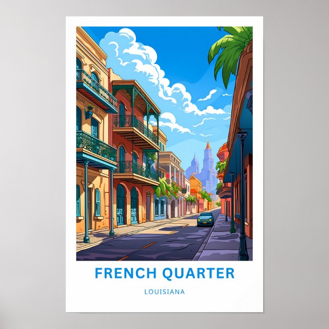 French Quarter louisiana Travel Print (Front)