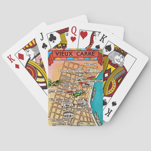  French Quarter Map Playing Cards (Back)