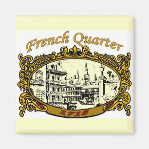 French Quarter Scroll Sign 1718 Magnet