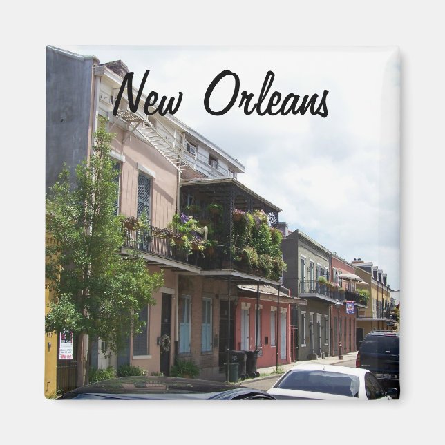 French Quarter Street View New Orleans Louisiana Magnet (Front)