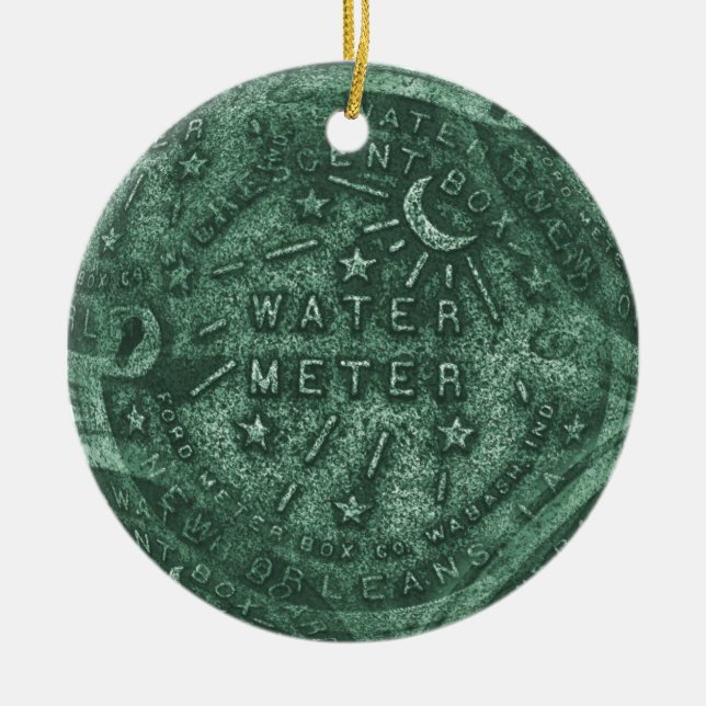 French Quarter Water Metre Ceramic Tree Decoration (Front)