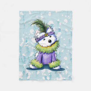 French Quarter Westie KiniArt Fleece Blanket