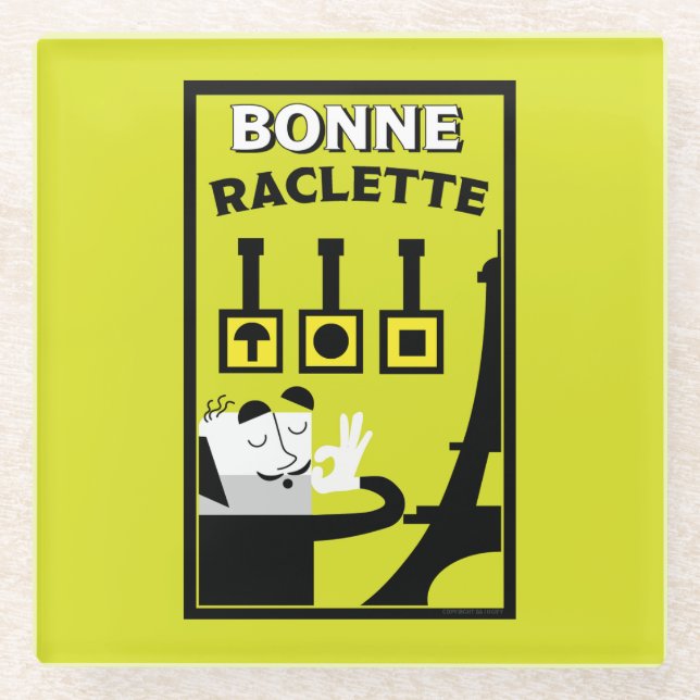 French Raclette Glass Coaster (Front)