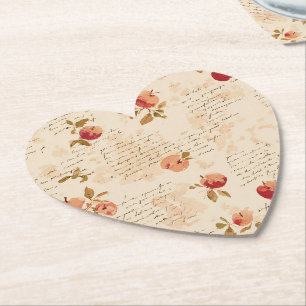 French Red Apples Paper Coaster