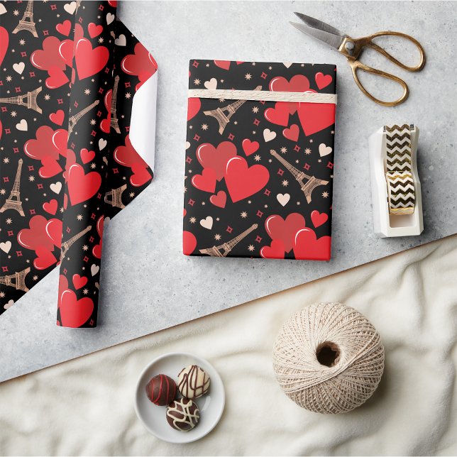 French Red Hearts Wrapping Paper (Creator Uploaded)