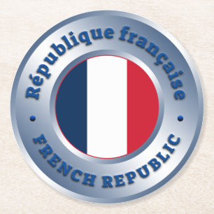 French Republic Round Paper Coaster