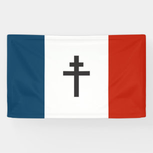 French resistance flag France symbol war cross his Banner