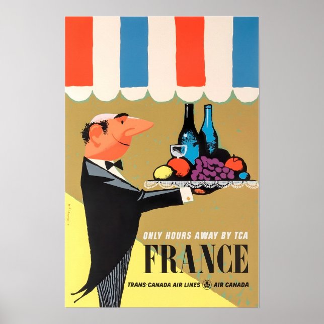 French Restaurant Art France Travel Poster Print T (Front)