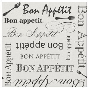 French Restaurant Bon Appetit Gourmet Kitchen Fabric