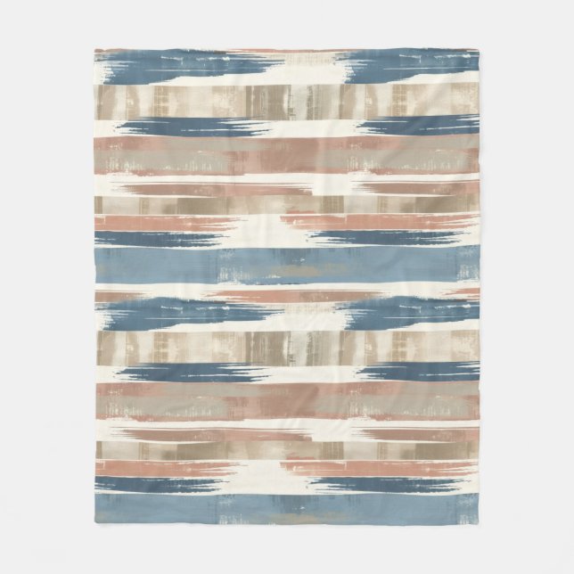 French Retro Brush Stripe Fleece Blanket (Front)
