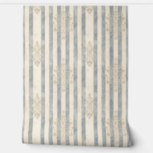 French Retro Damask Stripe Wallpaper