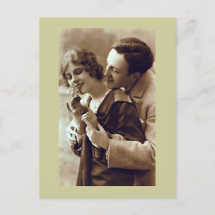 French Retro Romantic Postcard