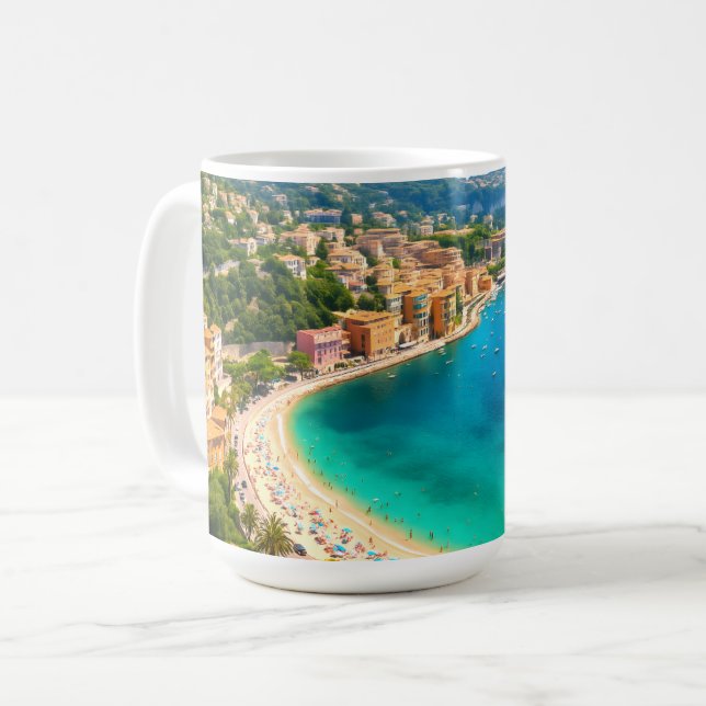 French Riviera Bay Coffee Mug (Front Left)