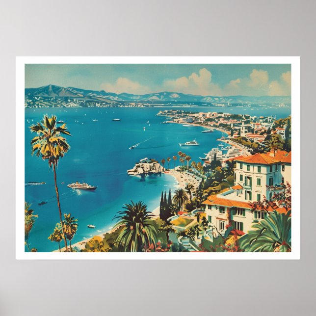 French Riviera, France Art Deco Poster (Front)