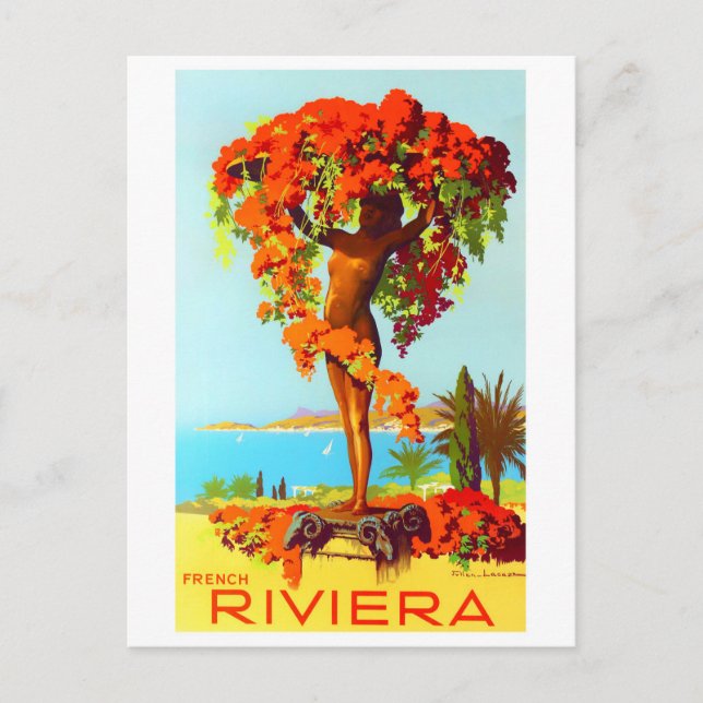 French Riviera France vintage travel Postcard (Front)